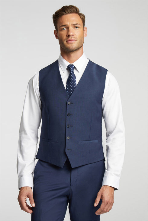 PANAMABW-Suits-PREMIUM BLUE PANAMA WAISTCOAT- Ted Baker Romania